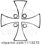Clipart Vintage Black And White Celtic Cross 1 Royalty Free Vector Illustration