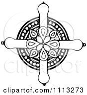 Clipart Vintage Black And White Celtic Cross 2 Royalty Free Vector Illustration