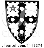 Clipart Vintage Black And White Cross Coat Of Arms Royalty Free Vector Illustration