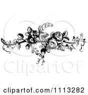 Poster, Art Print Of Vintage Black And White French Rose Design Element 2