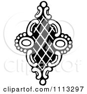 Clipart Vintage Black And White Ornamental Design Element Royalty Free Vector Illustration
