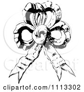 Clipart Vintage Black And White French Bow Royalty Free Vector Illustration