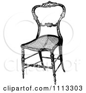 Clipart Vintage Black And White Wooden Chair Royalty Free Vector Illustration