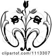 Clipart Vintage Black And White Rose Bud Design Element Royalty Free Vector Illustration by Prawny Vintage