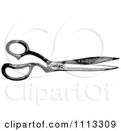 Clipart Pair Of Vintage Black And White Scissors Royalty Free Vector Illustration