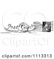 Poster, Art Print Of Vintage Black And White Postal Stamp With A Postmark