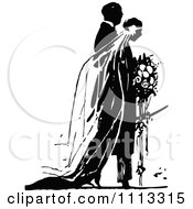 Poster, Art Print Of Vintage Black And White Wedding Couple During Their Ceremony