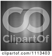 Clipart 3d Brushed Silver Plaque Over Diamond Plate Royalty Free CGI Illustration