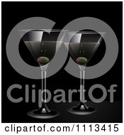 Poster, Art Print Of Martinis And Olives On Black