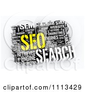Clipart 3d White And Yellow SEO Word Collage - Royalty Free CGI Illustration by MacX #COLLC1113429-0098
