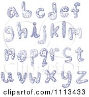 Poster, Art Print Of Blue Ink Doodled Lowercase Letters