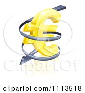 Poster, Art Print Of 3d Rising Price Arrow Circling A Golden Euro Symbol