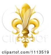 3d Ornate Gold Fleur De Lis Lily Symbol