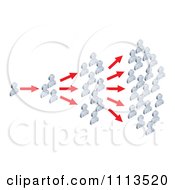 Clipart 3d Silver People Spreading News Royalty Free Vector Illustration