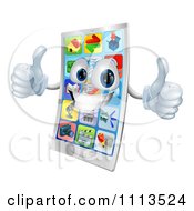 3d Cell Phone Mascot Holding Two Thumbs Up