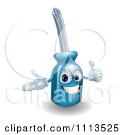 Clipart Happy 3d Compact Screwdriver Character Holding A Thumb Up Royalty Free Vector Illustration
