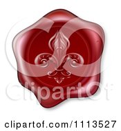 Poster, Art Print Of Red Wax Seal Stamped With A Fleur De Lis Symbol