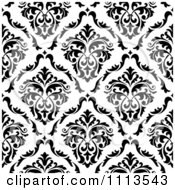 Poster, Art Print Of Black And White Triangular Damask Pattern Seamless Background 25