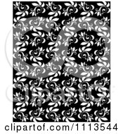 Clipart Seamless Black And White Floral Vine Background Pattern Royalty Free Vector Illustration