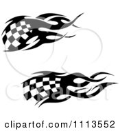 Poster, Art Print Of Black And White Tribal Checkered Racing Flags 6