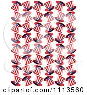 Clipart Seamless American Uncle Sam Top Hat Pattern On White Royalty Free Vector Illustration
