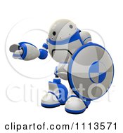Poster, Art Print Of 3d Rogi Robot Holding A Shield 2