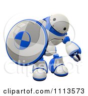 Poster, Art Print Of 3d Rogi Robot Holding A Shield 1
