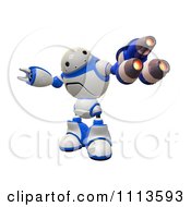 Poster, Art Print Of 3d Rogi Robot Facing With A Blaster Arm