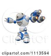 Clipart 3d Rogi Robot Facing With A Blaster Gun Arm Royalty Free CGI Illustration