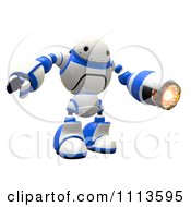 Poster, Art Print Of 3d Rogi Robot Facing With A Flame Thrower Arm