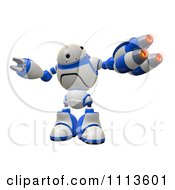 Poster, Art Print Of 3d Rogi Robot Facing With A Blaster Arm Weapon