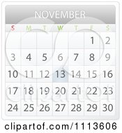 Clipart November Month Calendar Royalty Free Vector Illustration