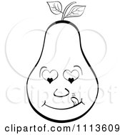 Clipart Outlined Pear Licking Its Lips Royalty Free Vector Illustration
