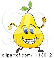 Clipart Running Yellow Pear Royalty Free Vector Illustration by Andrei Marincas