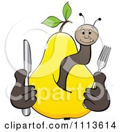 Poster, Art Print Of Hungry Worm In A Yellow Pear