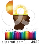 Poster, Art Print Of Profiled Head Globe Open With Sunshine Over Colors