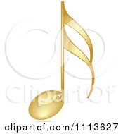 Poster, Art Print Of Shiny Gold Music Note