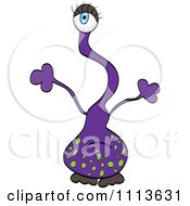Clipart One Eyed Purple Monster Or Alien Royalty Free Vector Illustration