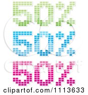 Poster, Art Print Of Green Blue And Pink Fifty Percent Off Mosaics