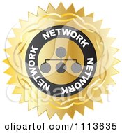 Clipart Gold Network Label Royalty Free Vector Illustration