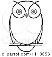 Clipart Vintage Black And White Owl Royalty Free Vector Illustration