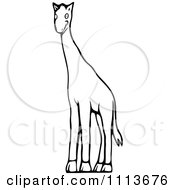 Clipart Vintage Black And White Circus Giraffe Royalty Free Vector Illustration