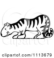 Clipart Vintage Black And White Circus Tiger Royalty Free Vector Illustration