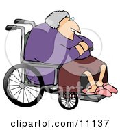 Senior Woman In A Wheelchair Clipart Picture