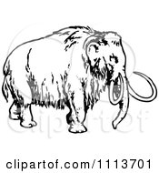 Poster, Art Print Of Vintage Black And White Wooly Mammoth 1