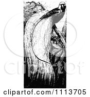 Clipart Vintage Black And White Bird Of Paradise Royalty Free Vector Illustration