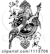 Poster, Art Print Of Vintage Black And White Ornate Bird Design Element