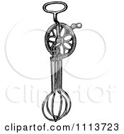 Clipart Vintage Black And White Egg Beater Whisk Mixer 3 Royalty Free Vector Illustration