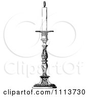 Clipart Vintage Black And White Candlestick Royalty Free Vector Illustration