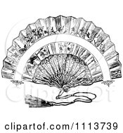 Vintage Black And White Hand Fan